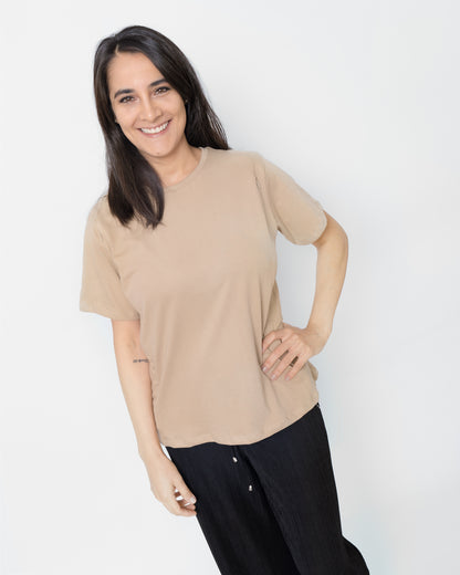 Blusa Básica de Lactancia - Beige