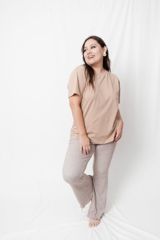 Blusa Básica de Lactancia - Beige