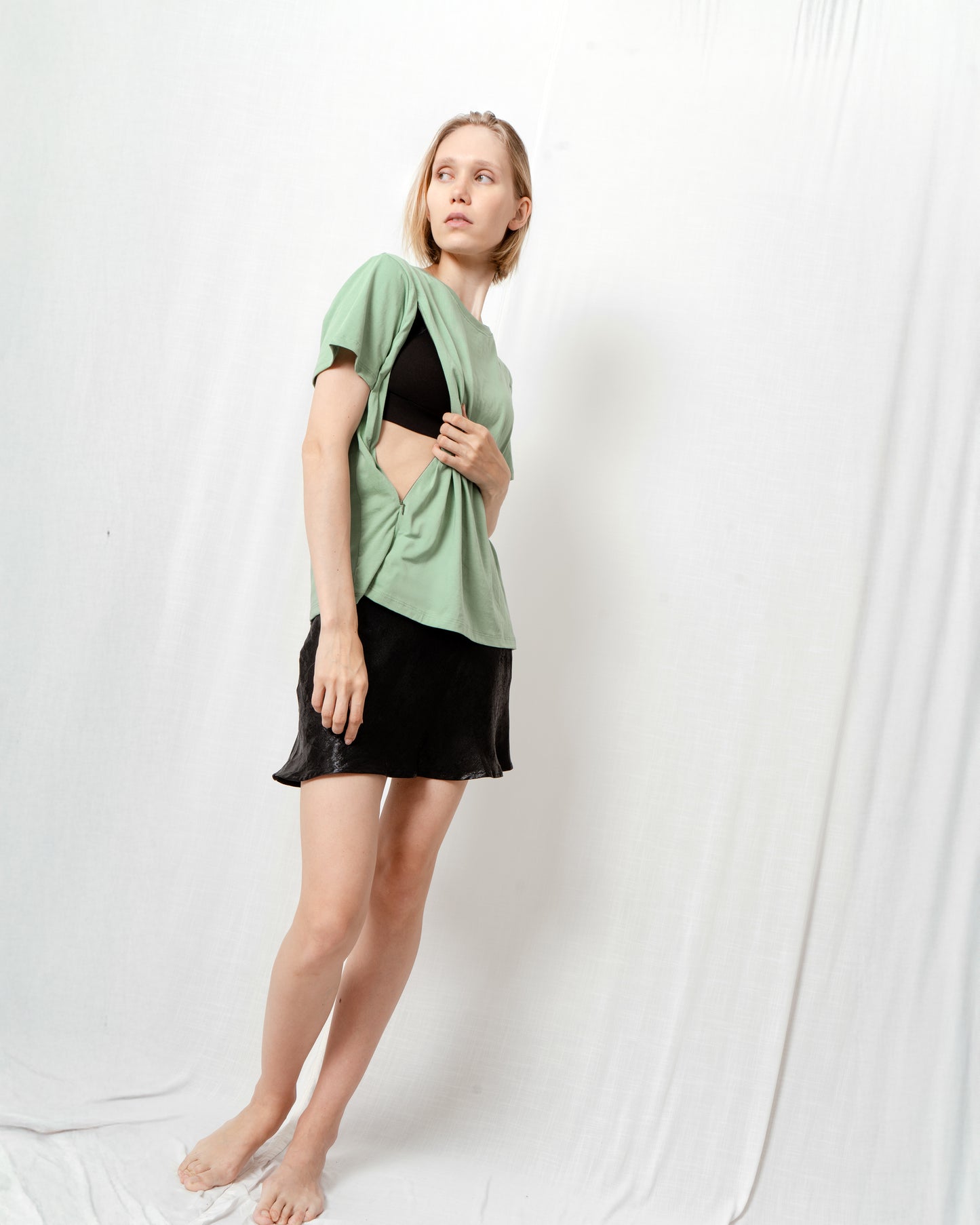 Blusa Básica de Lactancia - Light Green